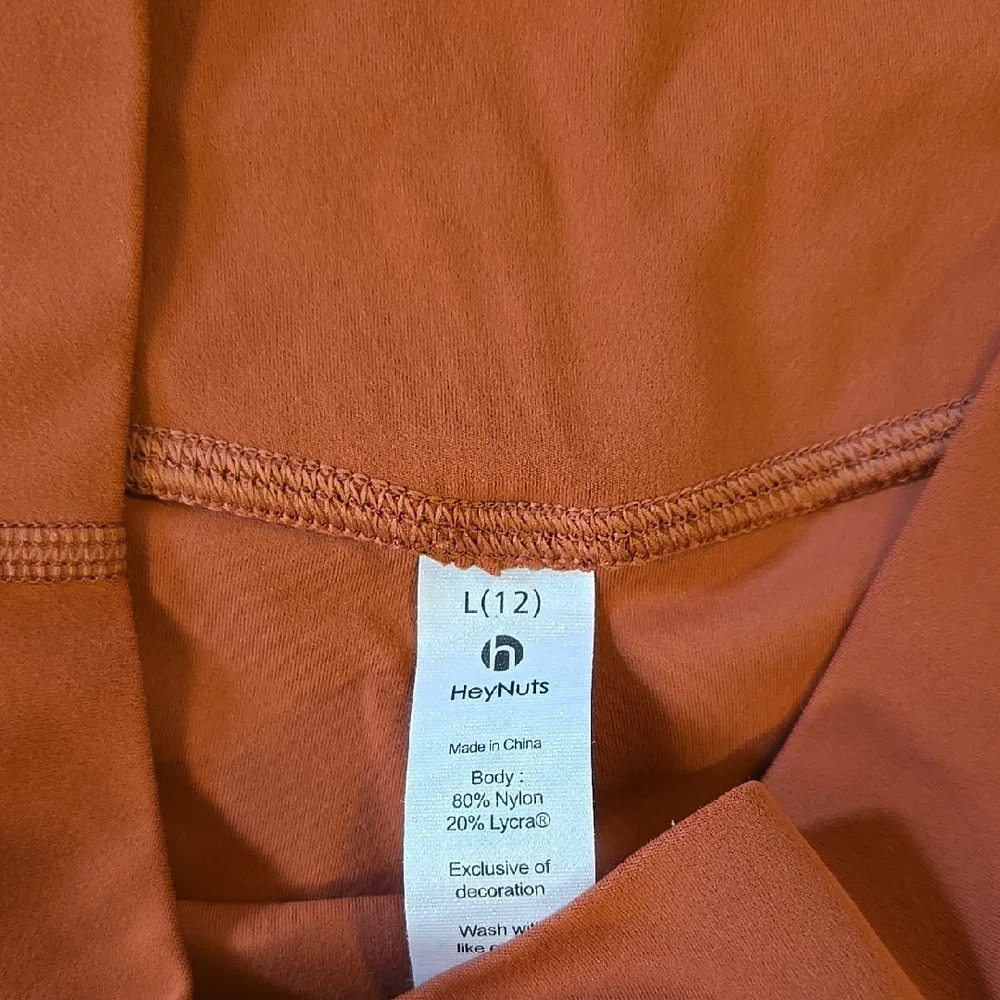 Burnt Orange Hey Nuts High-Waist Leggings with Performance Fabric L - Picture 2 of 3